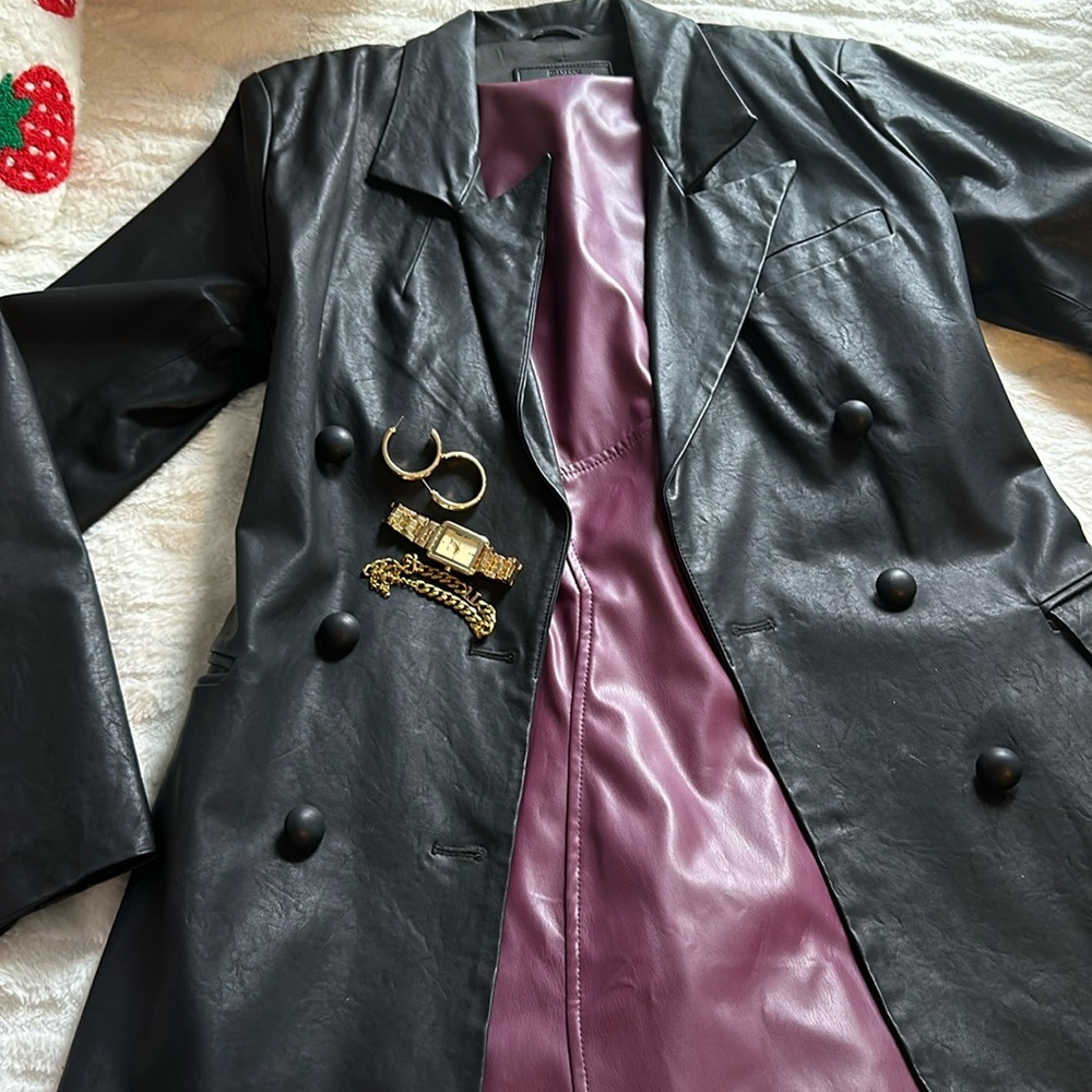 Maroon Leather dress
